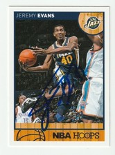 Jeremy Evans Signed 2013-14 Panini NBA Hoops Card #180 Auto Jazz Autograph COA