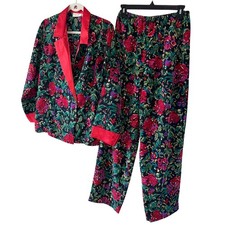 Victoria's Secret Pajama Set Vintage 1990s Womens Size M Multicolor Gold Label