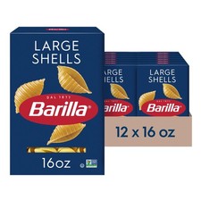 Barilla Large Shells Pasta, 16 oz. Box Pack of 12 - Non-GMO Pasta Made with