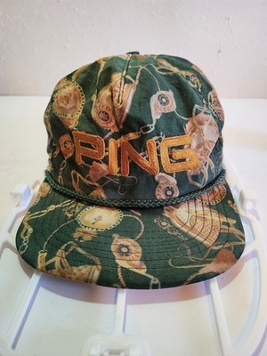 Ping Vintage Equestrian Print Golf Cap Green Made In USA