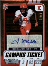 2021 Panini Contenders Draft Picks Campus Ticket #256 Josh Imatorbhebhe Auto /99