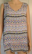 Cato Tribal Print Sleeveless Layered Tunic Dress Size Large Boho Aztec Shift Dre