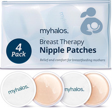 MyHalos Nipple Pads for Breastfeeding - 4 Reusable Hydrogel Cooling Shields - B