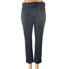 Everlane Original Cheeky Women's Black Straight High Waist Denim Jeans Pants 27