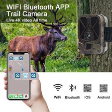 Night Vision Hunting Camera 4K 30MP WiFi Live Stream 8000mAh Battery camera live