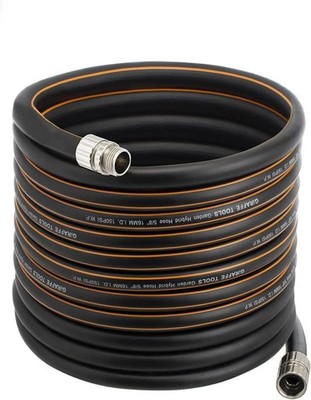 Giraffe Tools Garden Hose 75ft x 5/8'', Custom Length, 75FT, Black and Orange 