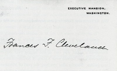 FRANCES CLEVELAND signierte Visitenkarte - ehemalige US 1st Lady - 3''x2'' Nachdruck