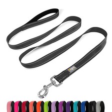 Dog Leash 6 FT Padded Handle Nylon Reflective Dogs Leashes for Medium Dogs Black