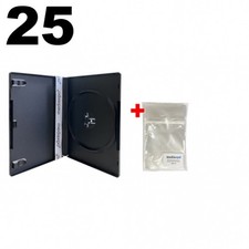 25 PREMIUM STANDARD Black Single DVD Cases 14MM 100 New Material 100 Bags