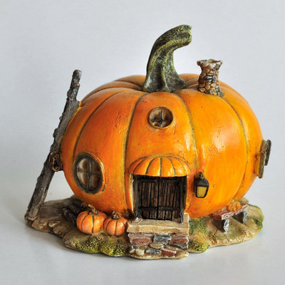 Top Collection Miniature Fairy Garden And Terrarium Orange Pumpkin Fairy House