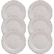 6-Piece Farmhouse Salad Plates Set, BPA Free and Chip Resistant 9-Inch Lightw...
