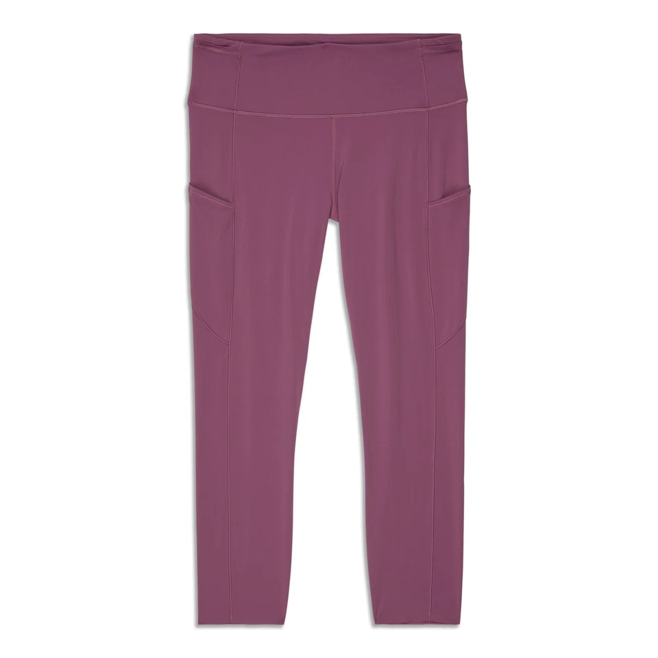 Recorte de tiro alto rápido y gratuito lululemon 23" talla 0 magenta iluminado por la luna
