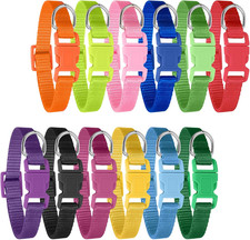 12 Pack Puppy Collars for Litter, Adjustable Puppy ID Collars  Soft Nylon Whelp