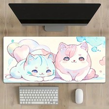 40 90cm1pc Anime Cat Design Mouse Pad - Durable Rubber, Washable Desk Mat with P