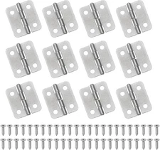 MECCANIXITY Small Butt Hinges 3/4 Inch Mini Jewelry Box Inch, Silver Tone 