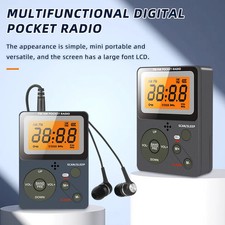 Digital Radio,2 Band Stereo Music Receiver,Portable Pocket Radio with Headphones