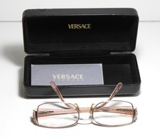 Versace 1062-b Vintage Eyeglasses Frame Pink Crystal W Case Authenticity Card
