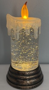 Vintage Swirling Light Glitter Water Globe Pillar Candle