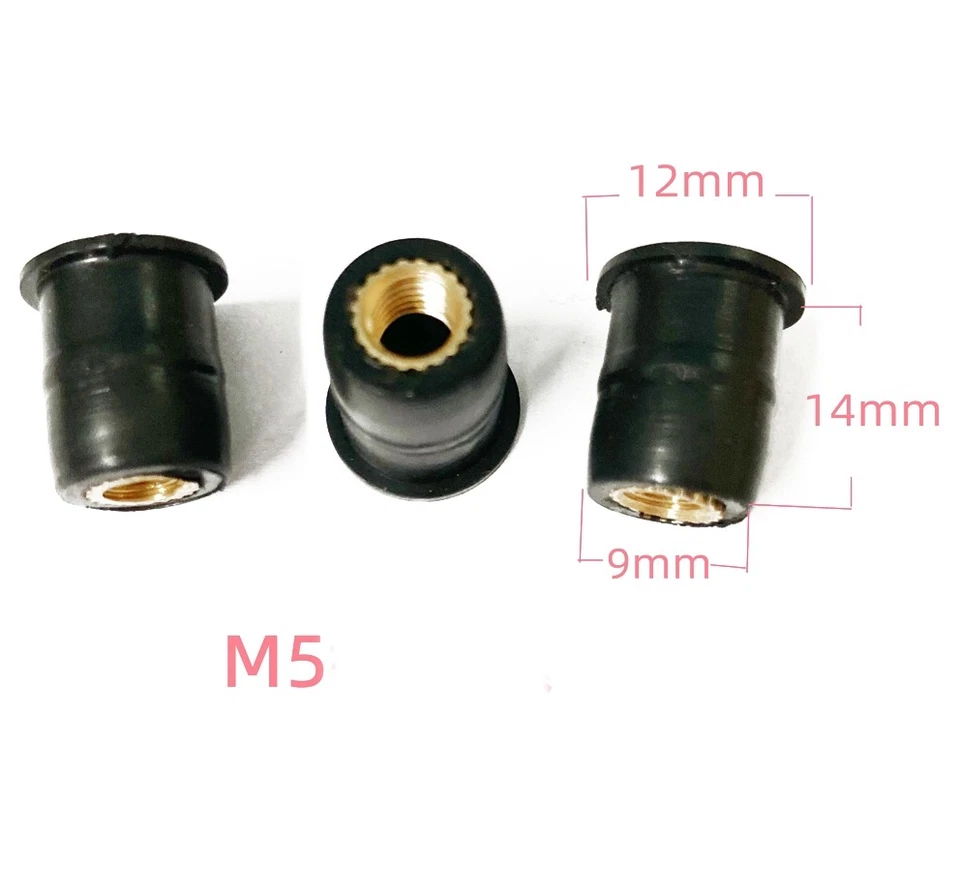Parafusos universais de carenagem porcas de borracha para-brisa motocicleta M6/M5 - Imagem 3 de 4