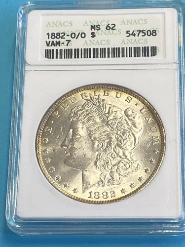 1882-O Morgan Silver Dollar O/O VAM-7 Top 100 ANACS MS-62 Old Holder