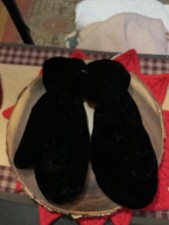 Cozy Black Velvet Mittens