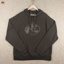 Bass Pro Shops Johnny Morris Pullover Hoodie Black Long Sleeve Country Men's L