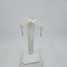 2.5 mm CZ Small Round Inner Outer Hoop Earrings, Gold Plated