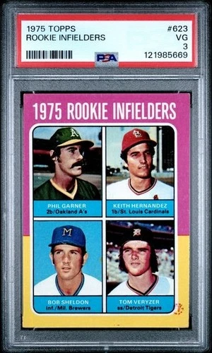 1975 Topps - 1975 Rookie Infielders Keith Hernandez, Phil Garner PSA 3