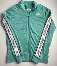 RARE COLOR GREEN Kappa Full Zip Track Jacket Mens Small ALL AUTHENTIC. Clean