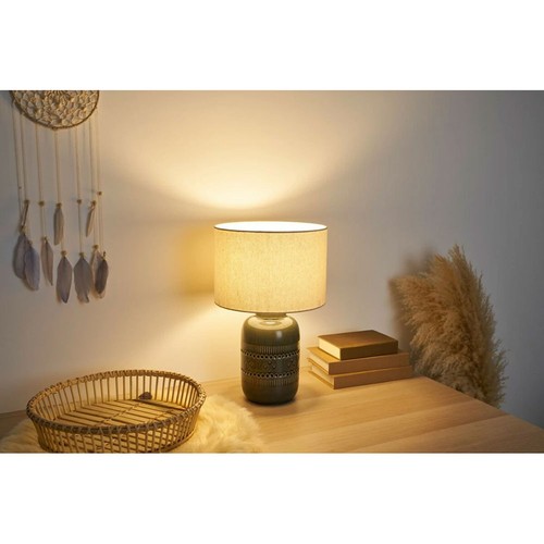 Lampada da tavolo Paulmann lampada sleaming beauty ceramica tessuto beige max 20 W E27 - Foto 5 di 6