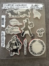 Tim Holtz CMS177 Mini Holidays Rubber Stamp set Missing 1 stamp -READ SEE PHOTOS