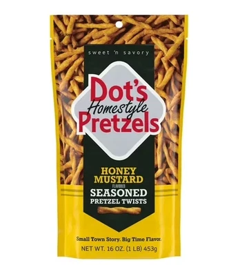 Dot’s Honey Mustard Pretzel Twists 16 oz – Sweet & Tangy Seasoned Snack, Crunchy
