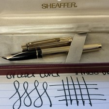 SHEAFFER TARGA  1005 14K BROAD GOLD NIB FOUNTAIN PEN FLUTED CLASSIC SUPERB