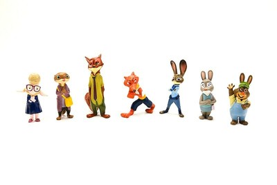 Disney Zootopia Judy Hopps Nick Wilde Fox Movie Character 2 Figures Lot Of 7pc Ebay