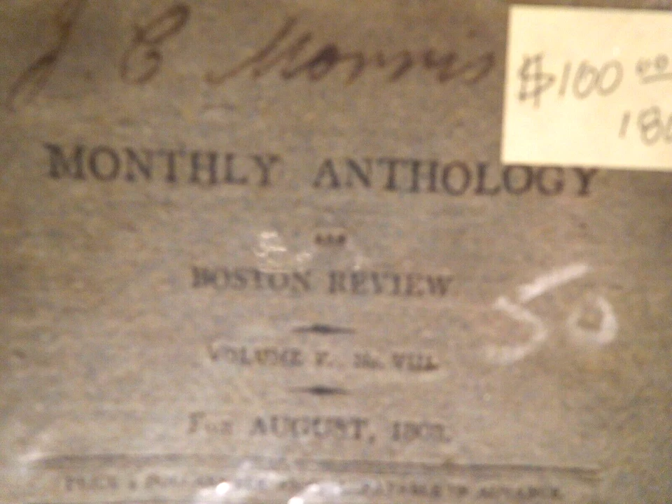 Antique 1808 Monthly Anthology Boston Review Society of Gentlemen Magazine Foto 2 de 4