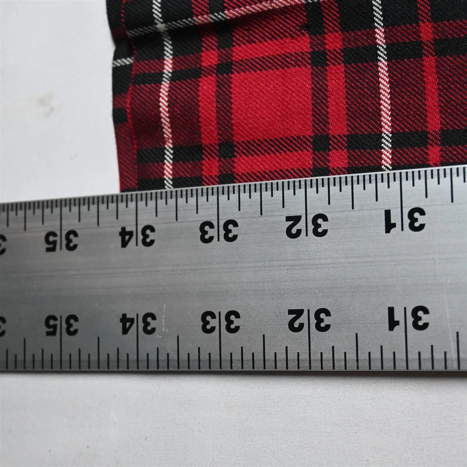 Pantalones de vestir para hombre Paul Fredrick 38x34 rojo tartán a cuadros 100 % lana plisados Foto 4 de 4