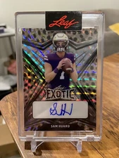 2022 SAM HUARD CHEETAH LEAF EXOTIC FOOTBALL AUTO ROOKIE RC SSP #1/1 🔥📈
