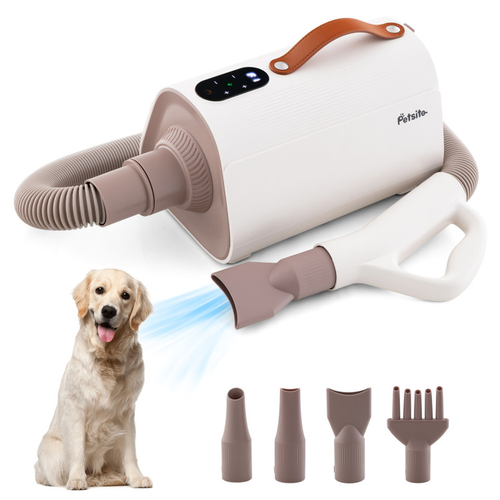 Dog & Cat Hair Dryer Blower Adjustable Temperature Quiet Pet Grooming Tool