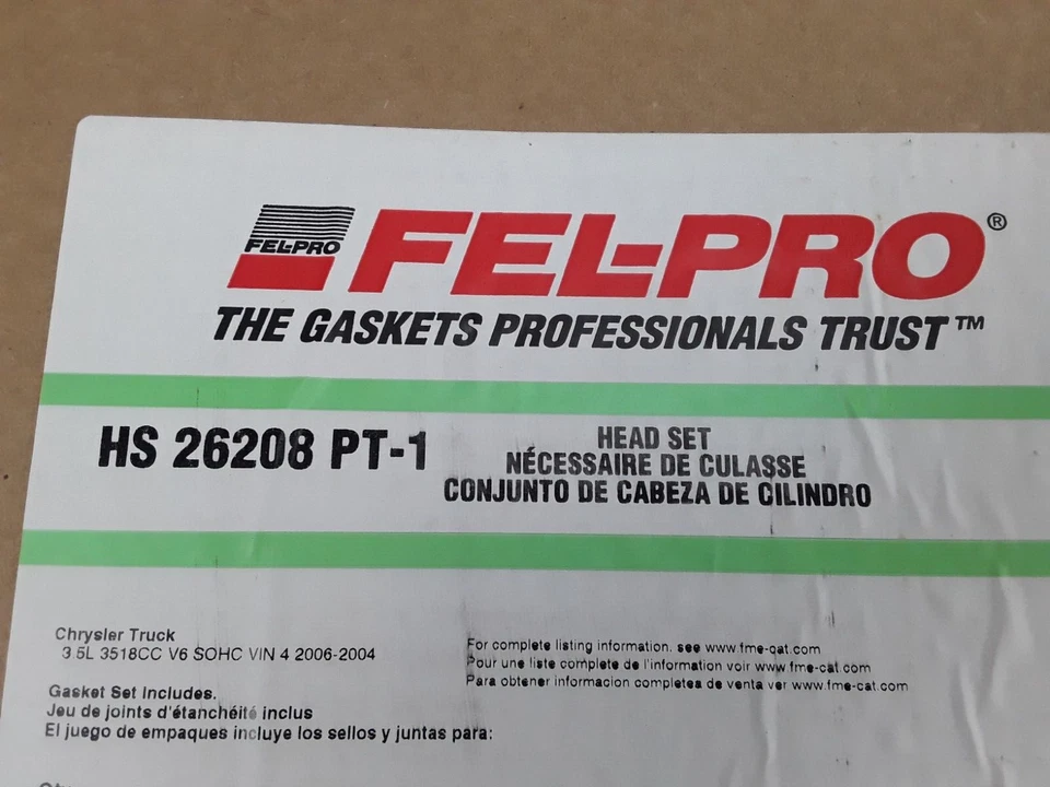 Juego de juntas de culata de motor Fel-Pro para Chrysler Pacifica 2004-2006 3,5 L-V6 Foto 3 de 3