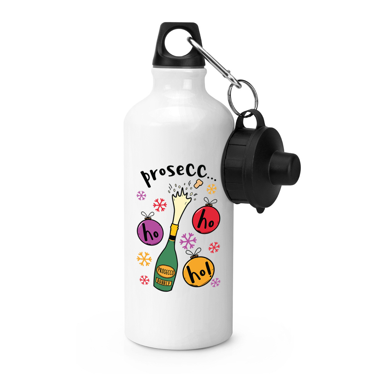 Prosecco Ho Ho Ho Sports Drinks Bottle Camping Flask - Funny Christmas