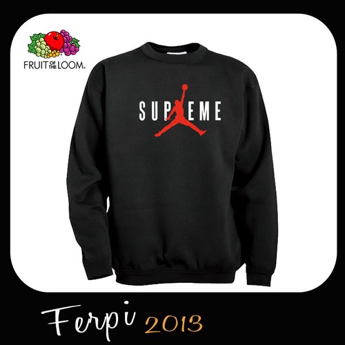 FELPA SUPREME JORDAN - STAMPATA Felpa girocollo | eBay
