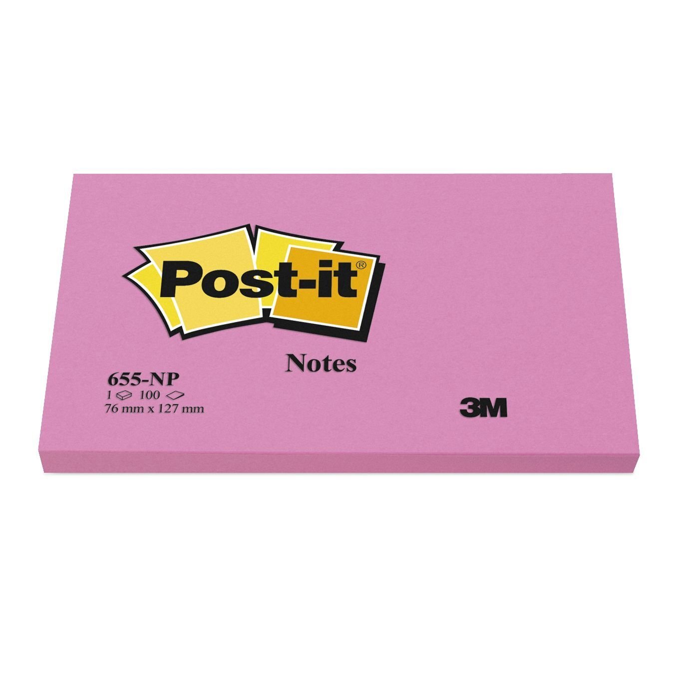 Merchandising 3M: Post-it - 100 Foglietti Post-it Colore Rosa Neon 76x127mm (6 P