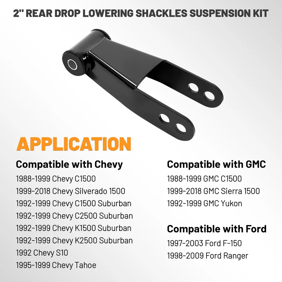 2-дюймовые задние понижающие скобы пара для Chevy Silverado Sierra 1500 1988-2018 годов выпуска - Изображение 4 из 4