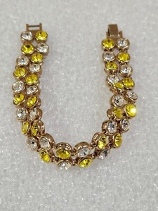 Authentic Tennis Bracelet; 2-Row CZ Crystal ; Rich Gold Plated