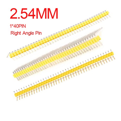 Yellow 2.54mm Single Row Right Angle Pin 40Pin Male Strip Pin Header ...