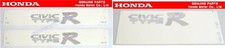 Honda Ek9 Civic Type-r White Side Rear Tail Gate Decal Sticker Oem Jdm Ctr