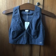 Deha Crop Top Dance Bra Grey Glitter Made in Italy Alo Lululemon Size S