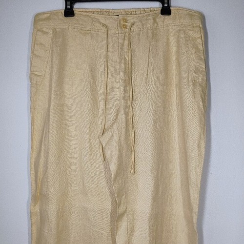Lauren Ralph Lauren reines Leinen Hose weites Bein beige Lagenlook Beachy Gr. 14W - Bild 3 von 13