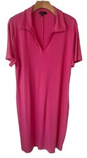 Ambiance Midi Dress Womens Size 2X Pink Ribbed Bodycon Shaping Collared Stretch