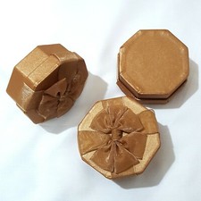 12 x Gift Boxes Light Brown, with Organza Ribbon Decortion, NEW